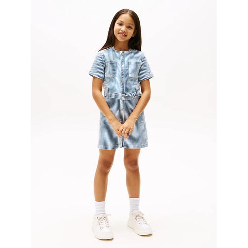 Robe En Denim À Rayures Et Ceinture Striped Denim Dress Ss/Stripe - 152 Cm