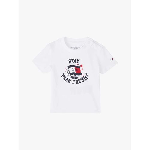 T-Shirt À Motif Et Col Ras-Du-Cou Boys Graphic Tee Ss/White - 74 Cm