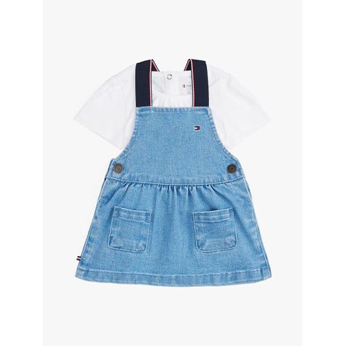 Ensemble T-Shirt Et Robe Chasuble En Denim Denim Dungaree Dress/Denim Medium 01 - 92 Cm