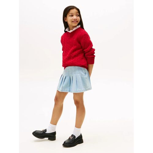 Jupe Plissée En Denim Denim Pleated Skirt/Drapeylight - 164 Cm