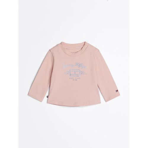 T-Shirt À Manches Longues Et Logo Métallisé Tommy Girl Print Tee Ls/Soft Rose - 86 Cm