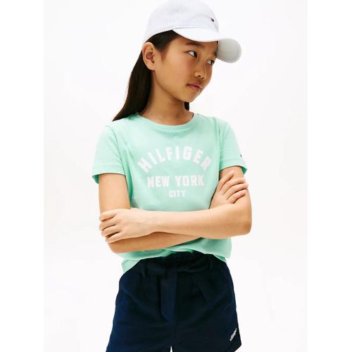 T-Shirt À Logo Nyc Pailleté En Demi-Cercle Hilfiger Graphic T-Shirt/Menthol - 80 Cm