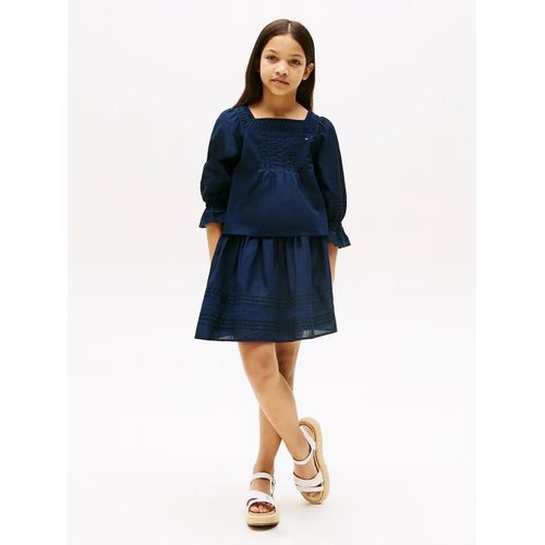 Jupe À Galon En Broderie Anglaise Embroidered Tape Skirt/Dark Blue - 152 Cm