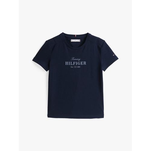 T-Shirt Adaptive À Logo Adp Tommy Script Tee Ss/Dark Blue - 122 Cm