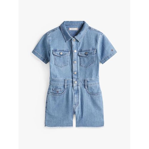 Combishort Adaptive En Denim À Drapeau Brodé Adp Denim Jumpsuit/Drapey - 98 Cm