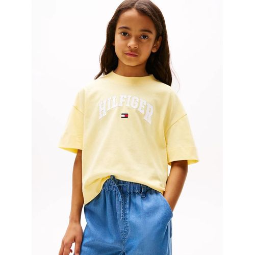 T-Shirt Varsity À Logo En Coton Chiné Melange Varsity Archive Tee Ss/Citronella - 86 Cm