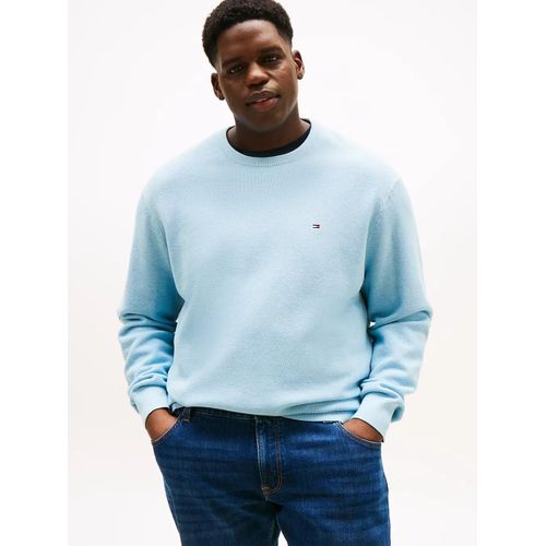 Pull En Maille De Coton Texturée Plus Bt-Essential Structure Crew Neck/Blue Fizz Heather - 5xl