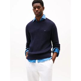 Pull Texturé À Col Ras-Du-Cou Racking Structure C Nk/Navy Blue - Xs