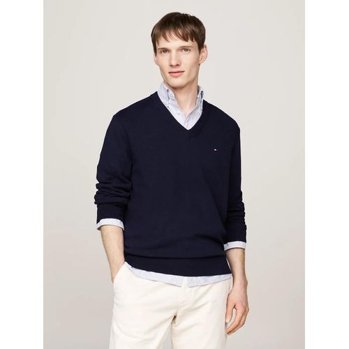 Pull À Col En V Avec Cachemire Pima Org Ctn Cashmere V Neck/Navy Blue - Xs
