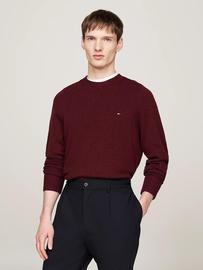 Pull En Pure Laine À Col Ras-Du-Cou Lambswool Crew Neck/Deep Rouge Heather - Xxxl
