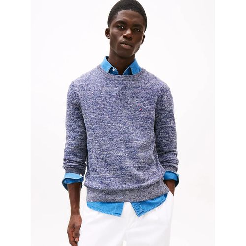 Pull En Mélange De Coton Et De Lin À Col En V Cotton Linen Crew Neck/Desert Sky / Ivory Petal Mouline - M
