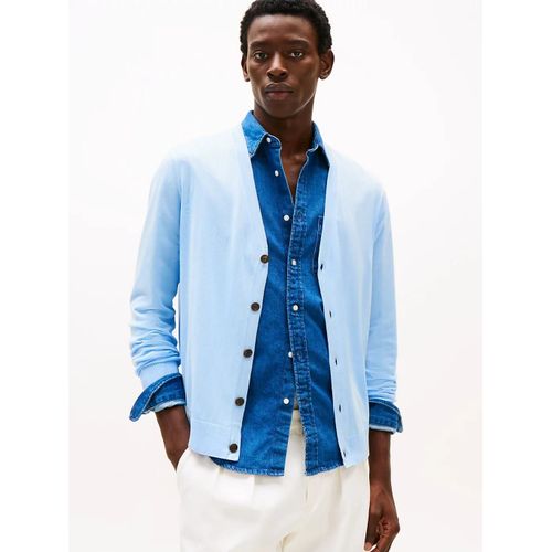 Gilet Smart Casual À Liseré Sur Les Poignets Dc Cotton Lyocell Cardigan/Light Blue - Xl