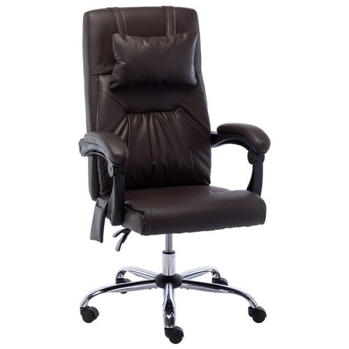 Vidaxl Chaise De Bureau De Massage Marron Similicuir