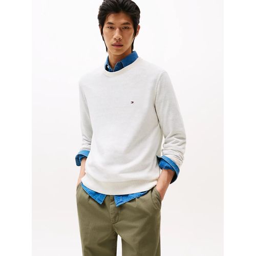 Pull En Mélange De Coton Et De Lin À Col En V Cotton Linen Crew Neck/Ivory Petal - Xs