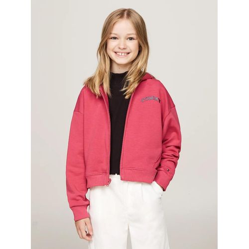 Sweat À Capuche Varsity À Logo Au Dos Tommy Dot Foil Zip Thru/Heritage Pink - 122 Cm