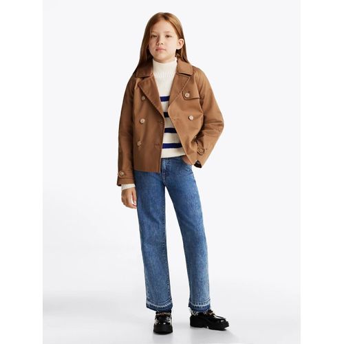 Jean Girlfriend Droit À Ourlets Effilochés Girlfriend Salt & Pepper/Light Blue - 128 Cm