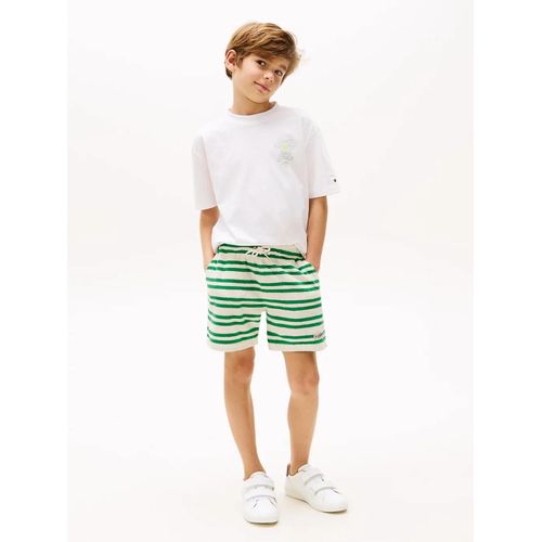 Short De Jogging À Écusson Logo Cotton Terry Sweatshort/Ancient White / Radiant Green - 116 Cm