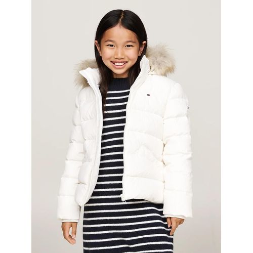 Doudoune À Capuche En Fausse Fourrure Essential Down Fur Hood Jacket/Off White - 116 Cm