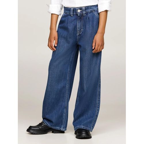 Jean À Plis À L'avant Et Jambe Ample Mabel Pleats Mid Blue Wash/Darkusedlyocell - 86 Cm