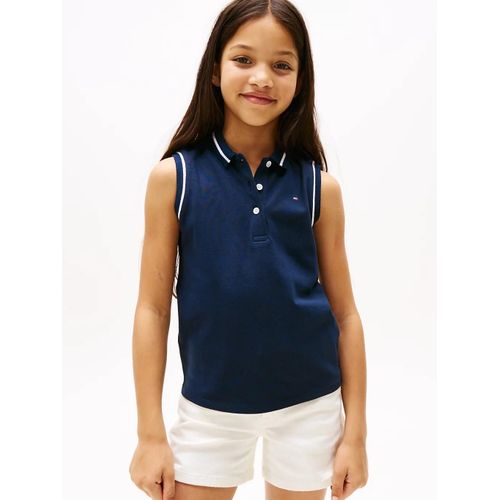 Polo Sans Manches Col À Liseré Classic Polo Slvls/Dark Blue - 176 Cm