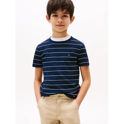 T-Shirt À Rayures En Lin Mélangé Yd Cotton Linen Stp Tee/Dark Night Navy Stripe - 140 Cm
