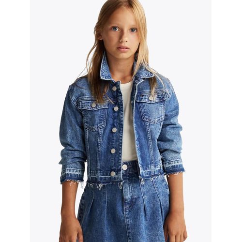 Veste Trucker Décontractée En Denim Effilochée Denim Trucker Salt & Pepper/Dark Blue - 74