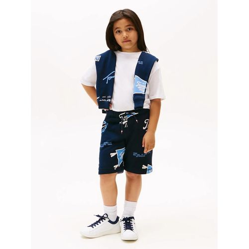 Short De Jogging En Molleton À Motif Logo All Over Printed Sweatshort/Dark Blue - 104 Cm