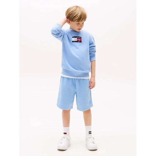 Short De Jogging À Drapeau Brodé Ton Sur Ton Tonal Flag Emb Short/Cloudy Blue - 164 Cm
