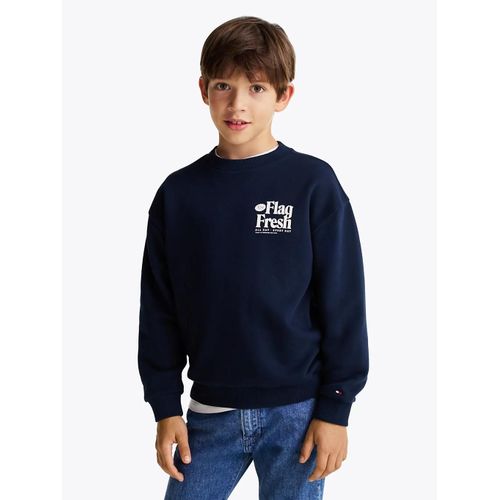 Sweat À Slogan Et Drapeau Au Dos Fun Flag Sweatshirt/Dark Blue - 86 Cm
