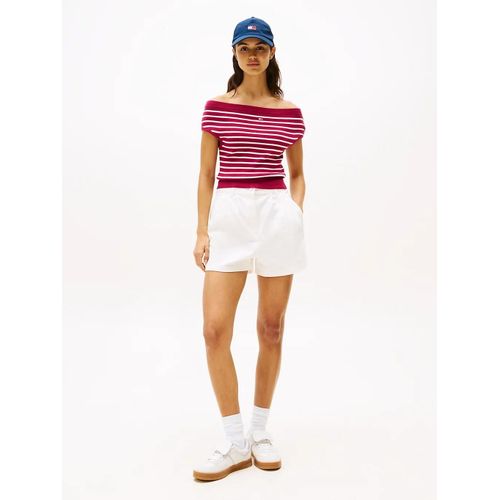 Short Claire En Denim Taille Haute Tjw Claire Hr Pleated Short/Off White - 24