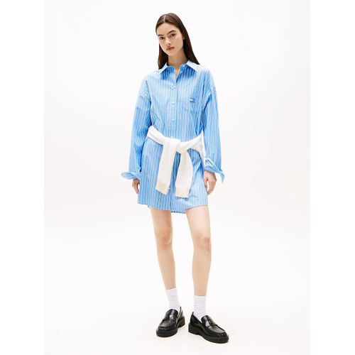 Robe Chemise Oversize Courte Tjw Ovs Mini Shirt Dress Ext/Ecru / Blue Stripe - M