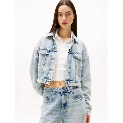 Veste Trucker Oversize Courte En Denim Ovsz Crop Trucker Jacket Bi6012/Denim Light - Xl