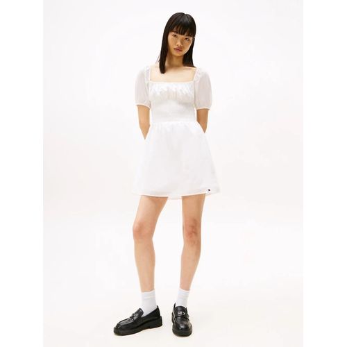 Robe Courte En Voile À Col Carré Tjw Cotton Voile Mini Dress Ext/Ecru - Xs