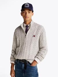 Pull Zippé Avec Laine Tjm Reg Cable S Flag 1/4 Zip/Light Grey - Xl
