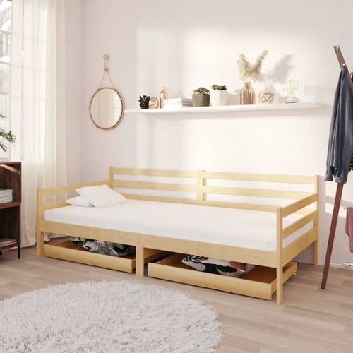 Vidaxl Lit De Jour Sans Matelas Avec Tiroirs 90x200 Cm Bois Pin Massif