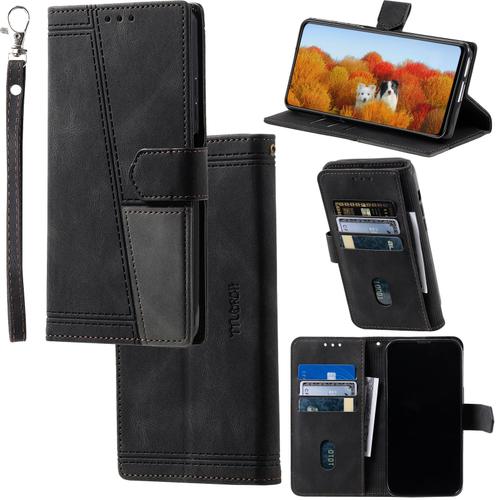 Compatible With Samsung Galaxy S6 Edge,Compatible With Samsung Galaxy S6 Edge Sm-G925 Pu Leather Phone Cover Phone Wallet Cover Blue Black