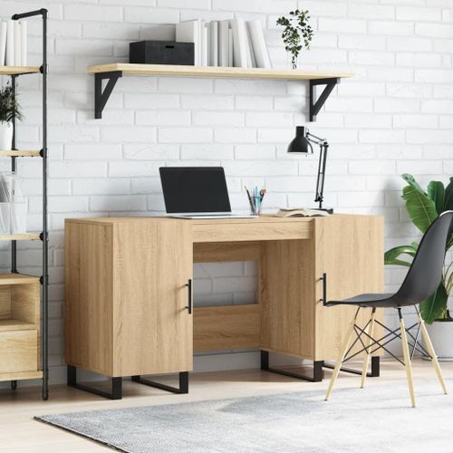 Vidaxl Bureau Chêne Sonoma 140x50x75 Cm Bois D'ingénierie