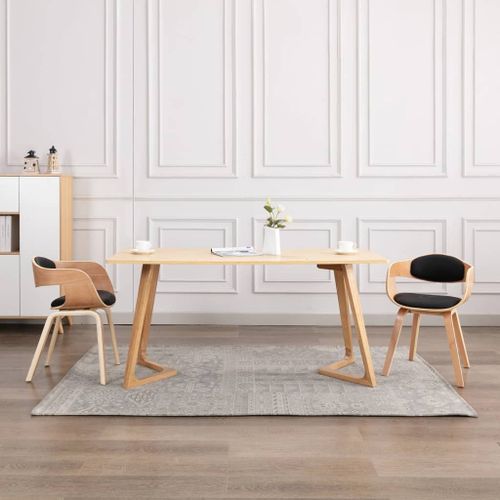 Vidaxl Chaises À Manger Lot De 2 Bois Courbé Et Similicuir