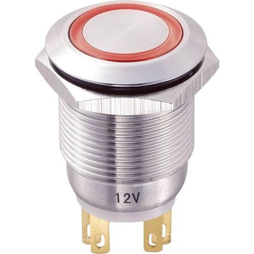 Tru Components Interrupteur à pression anti-vandale, Bouton + interrupteur, Argent