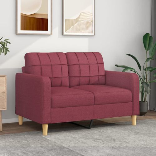 Vidaxl Canapé À 2 Places Rouge Bordeaux 120 Cm Tissu