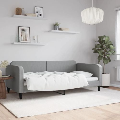 Vidaxl Lit De Repos Gris Clair 100x200 Cm Tissu