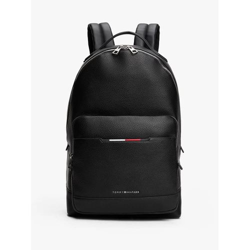 Sac à dos effet grain fin à logo en métal TH CENTRAL BACKPACK/Black