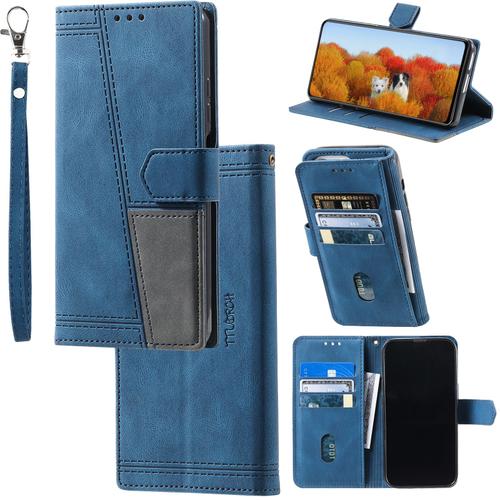 Compatible With Samsung Galaxy Note10,Compatible With Samsung Galaxy Note 10 Pu Leather Phone Cover Phone Wallet Cover Blue Blue