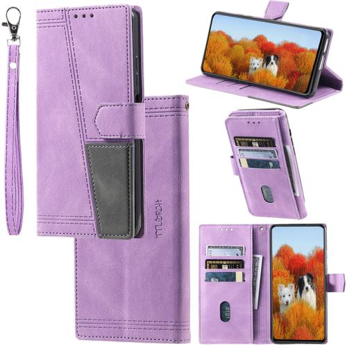 Compatible With Samsung Galaxy Note10 Plus,Compatible With Samsung Galaxy Note 10+ Pu Leather Phone Cover Phone Wallet Cover Blue Purple