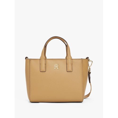 Cabas TH Soft à bandoulière logo TH SOFT LOGO MINI TOTE/Light Brown