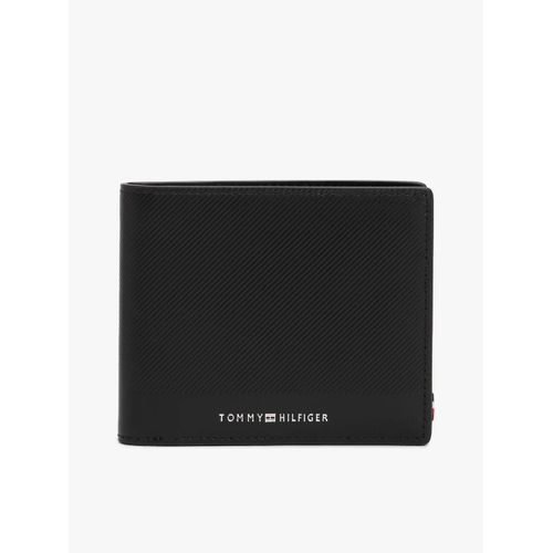 Portefeuille à deux volets en cuir à logo TH FOUNDATION CC AND COIN/Black