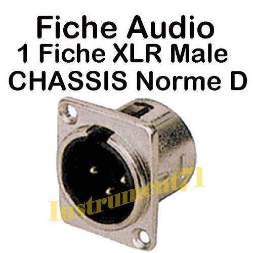 Fiche XLR 3 Broches Mâle CHASSIS Norme D Couleur Chromé Connections à Souder