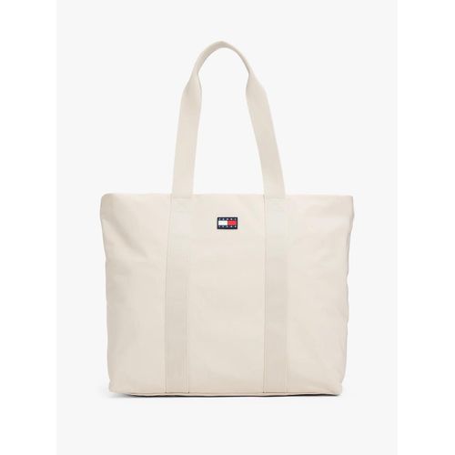 Cabas à logo en caoutchouc TJW URBAN TOTE/Newsprint Beige