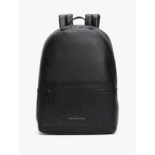 Sac à dos TH Monogram à effet grain fin TH MONOGRAM BACKPACK/Black