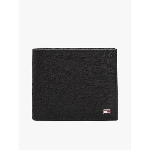 Portefeuille à deux volets en cuir à drapeau TH FLAG CC FLAP AND COIN/Black